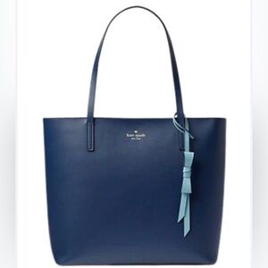 Kate Spade Lawton Way Navy Blue Tote with Light Blue Accent Bow